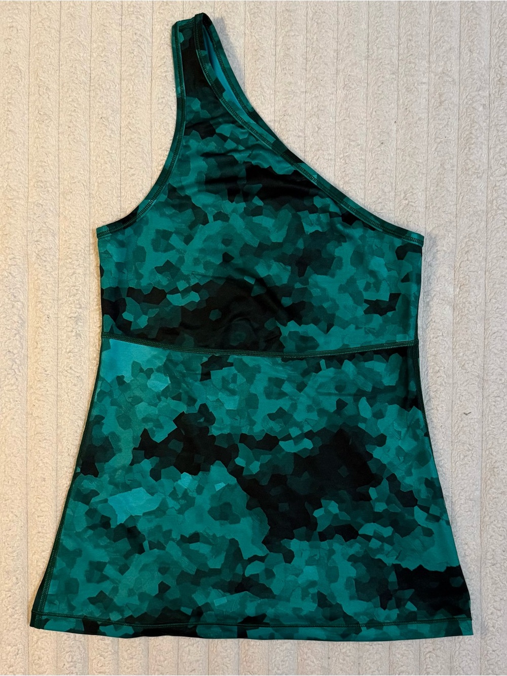 Lululemon One-Shoulder Tank In Clouded Dreams Cosmic Teal Multi / Black